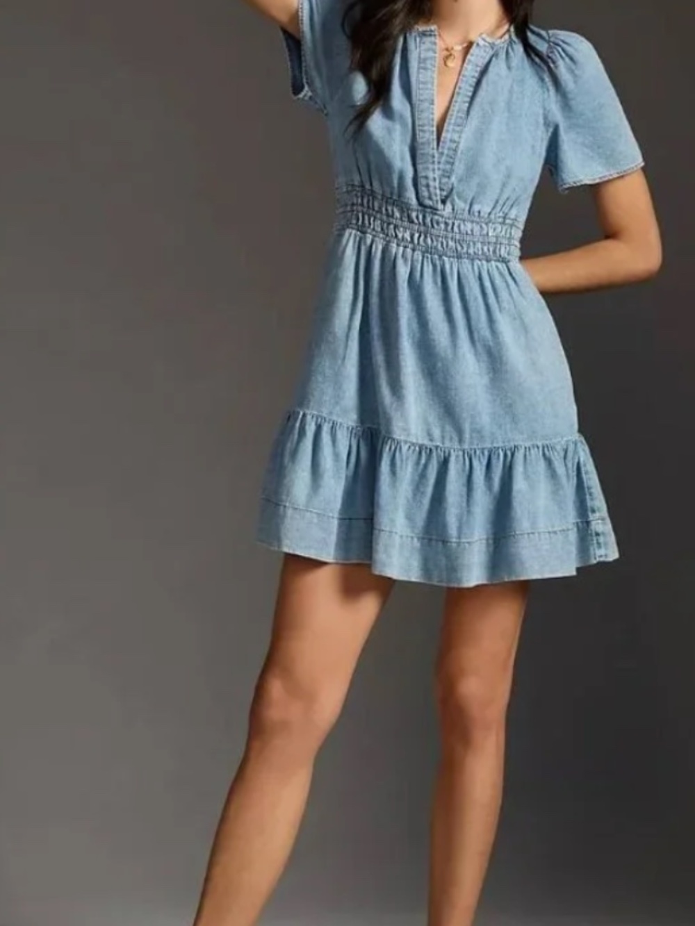 NWT Anthropologie Pilcro The Somerset Mini Denim Dress, Blue, Size XLP